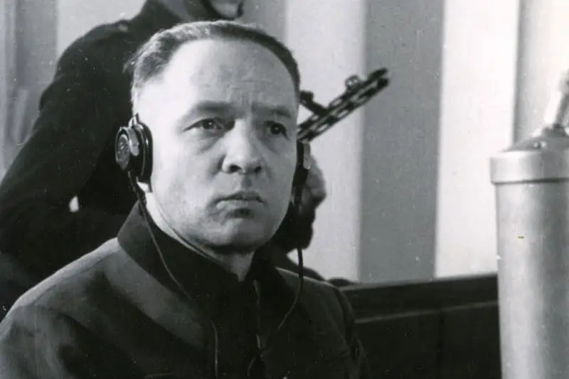 Rudolf Hoss, Nürnberg mahkemesinde ifade verirken.